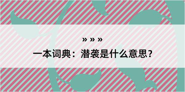 一本词典：潜袭是什么意思？