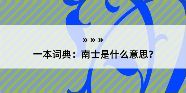 一本词典：南士是什么意思？