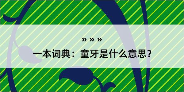 一本词典：童牙是什么意思？