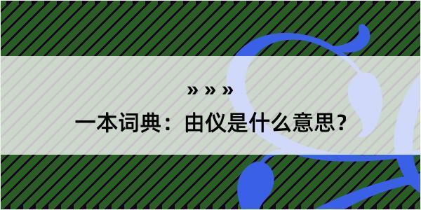 一本词典：由仪是什么意思？