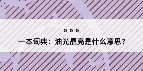 一本词典：油光晶亮是什么意思？