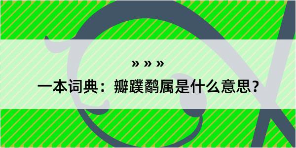 一本词典：瓣蹼鹬属是什么意思？