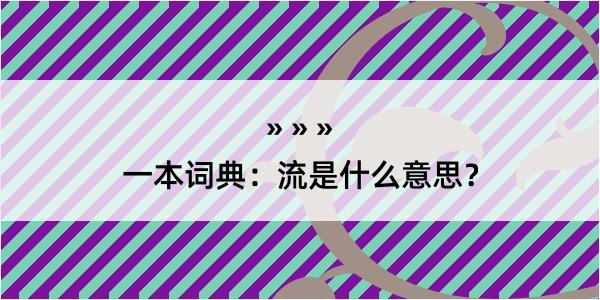 一本词典：流是什么意思？