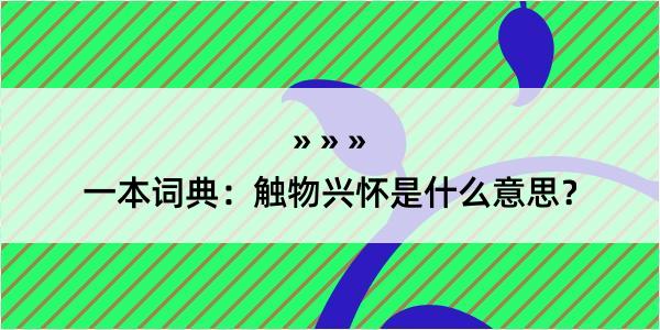 一本词典：触物兴怀是什么意思？