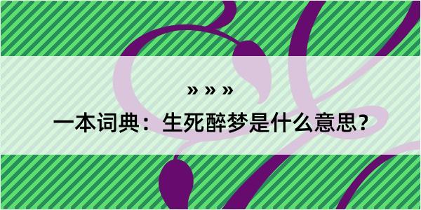 一本词典：生死醉梦是什么意思？