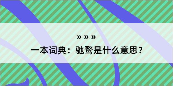 一本词典：驰鹜是什么意思？