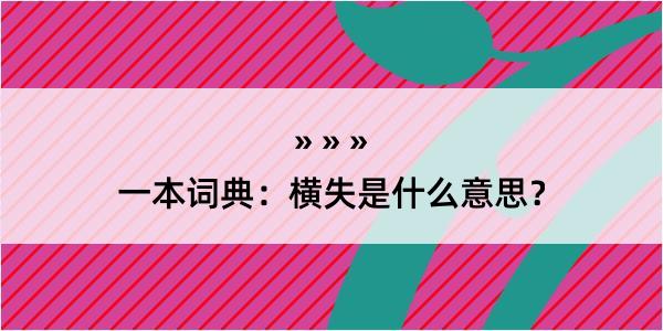 一本词典：横失是什么意思？