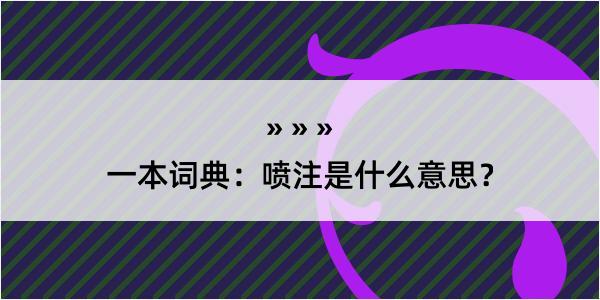 一本词典：喷注是什么意思？