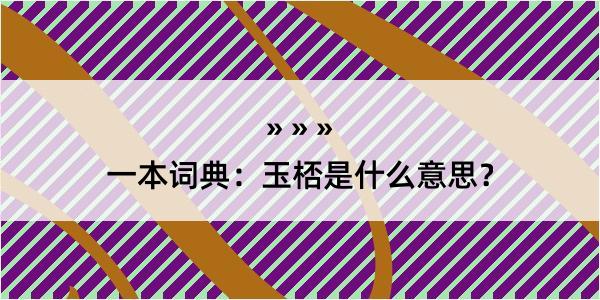 一本词典：玉桮是什么意思？