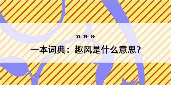 一本词典：趣风是什么意思？