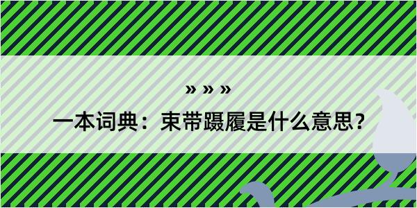 一本词典：束带蹑履是什么意思？