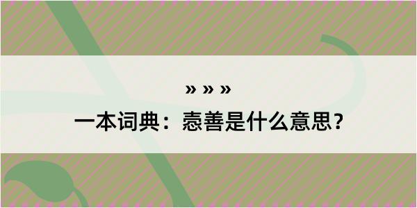 一本词典：悫善是什么意思？