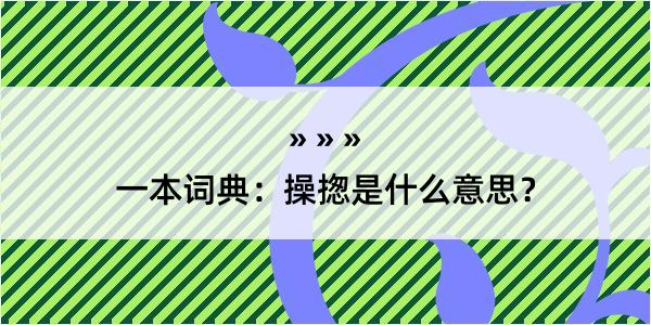 一本词典：操揔是什么意思？