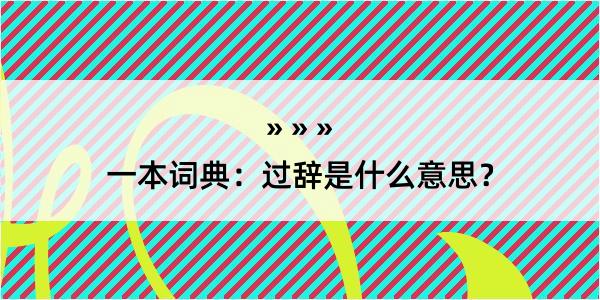 一本词典：过辞是什么意思？