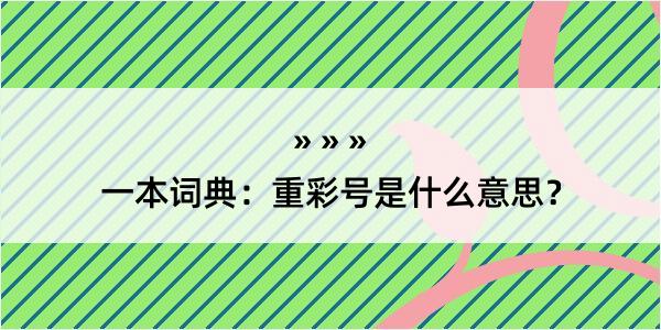 一本词典：重彩号是什么意思？