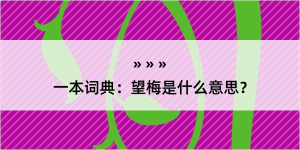 一本词典：望梅是什么意思？