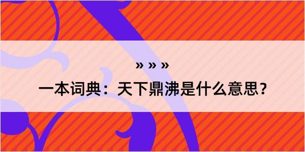 一本词典：天下鼎沸是什么意思？