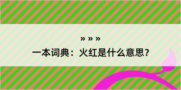 一本词典：火红是什么意思？