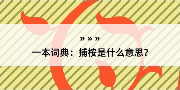 一本词典：捕桉是什么意思？