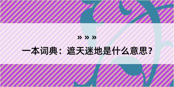 一本词典：遮天迷地是什么意思？