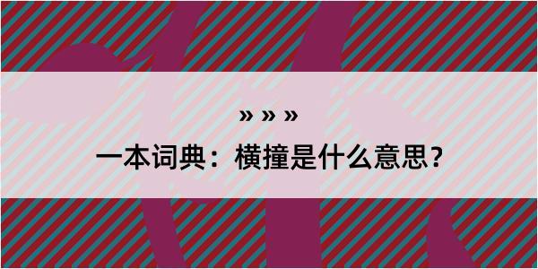 一本词典：横撞是什么意思？