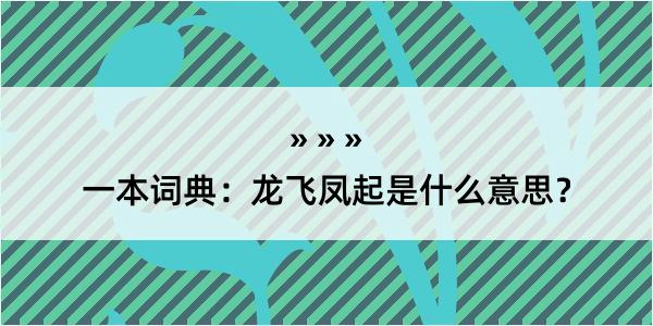 一本词典：龙飞凤起是什么意思？