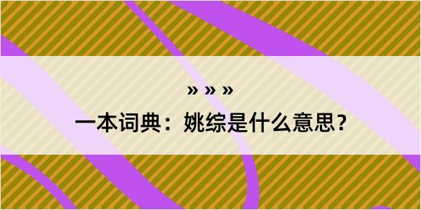 一本词典：姚综是什么意思？