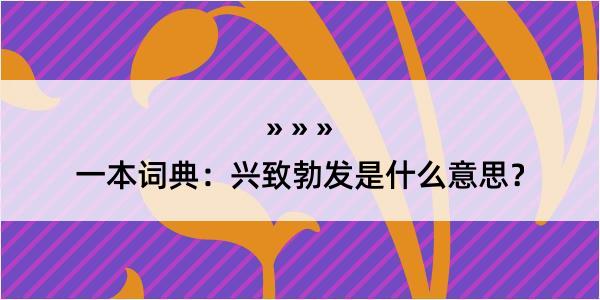 一本词典：兴致勃发是什么意思？