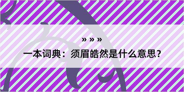 一本词典：须眉皓然是什么意思？