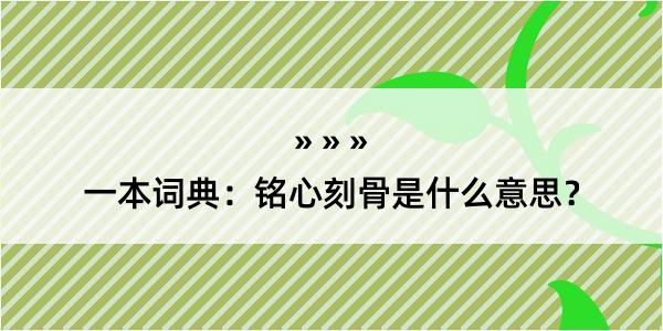 一本词典：铭心刻骨是什么意思？