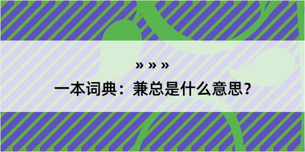 一本词典：兼总是什么意思？