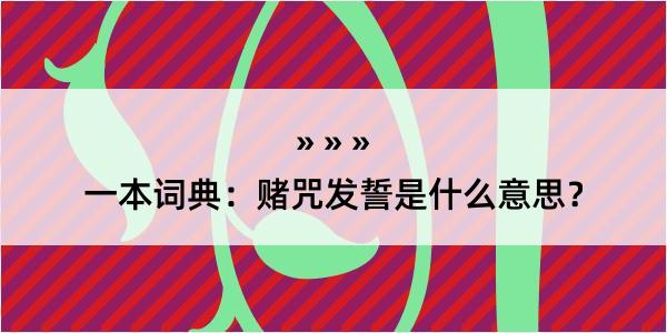 一本词典：赌咒发誓是什么意思？