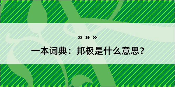 一本词典：邦极是什么意思？