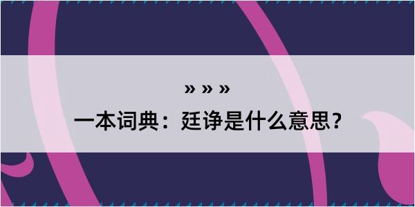 一本词典：廷诤是什么意思？