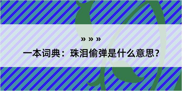 一本词典：珠泪偷弹是什么意思？