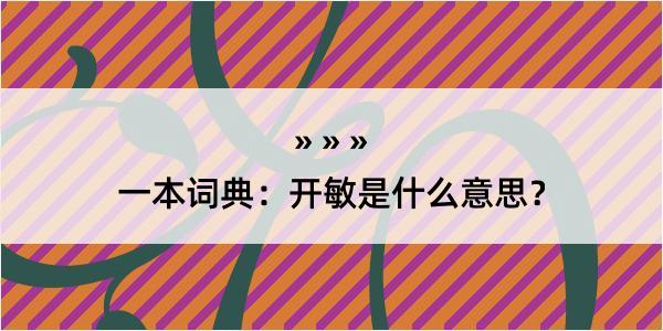 一本词典：开敏是什么意思？