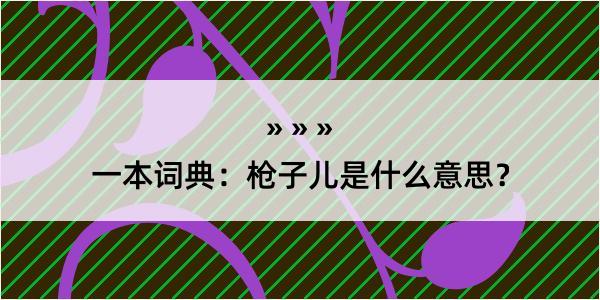 一本词典：枪子儿是什么意思？