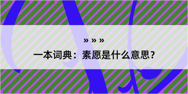 一本词典：素愿是什么意思？