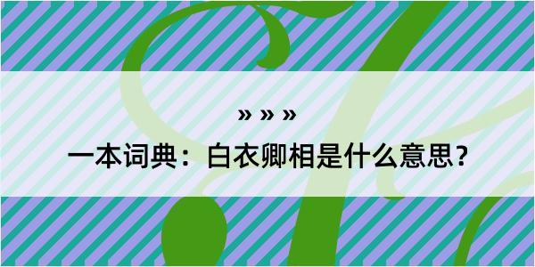 一本词典：白衣卿相是什么意思？