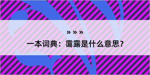 一本词典：霭露是什么意思？