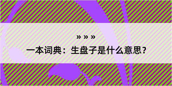 一本词典：生盘子是什么意思？