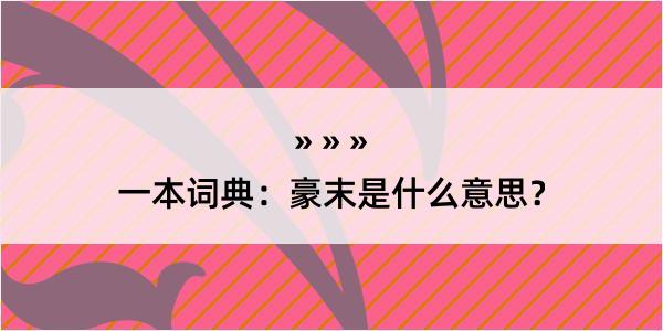 一本词典：豪末是什么意思？