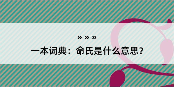 一本词典：命氏是什么意思？