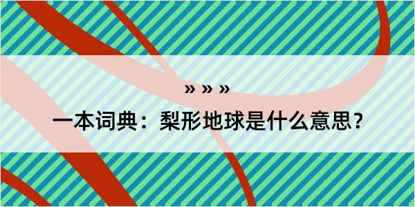 一本词典：梨形地球是什么意思？