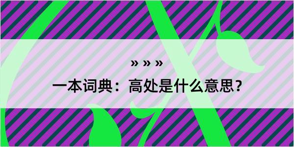 一本词典：高处是什么意思？