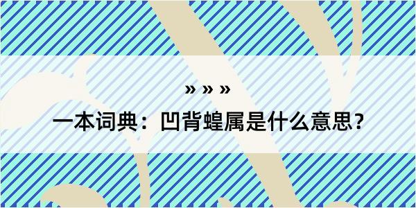 一本词典：凹背蝗属是什么意思？