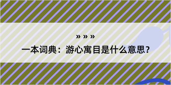 一本词典：游心寓目是什么意思？