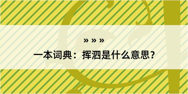 一本词典：挥泗是什么意思？