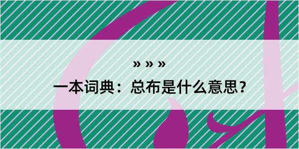 一本词典：总布是什么意思？