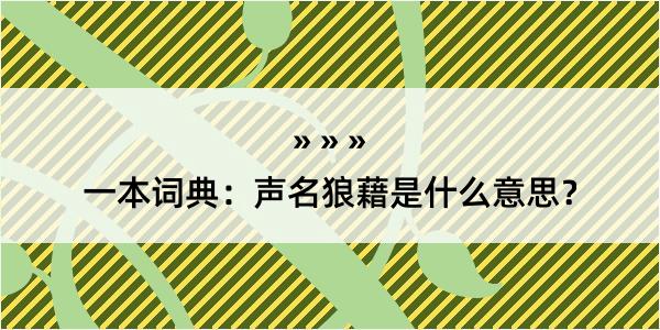 一本词典：声名狼藉是什么意思？